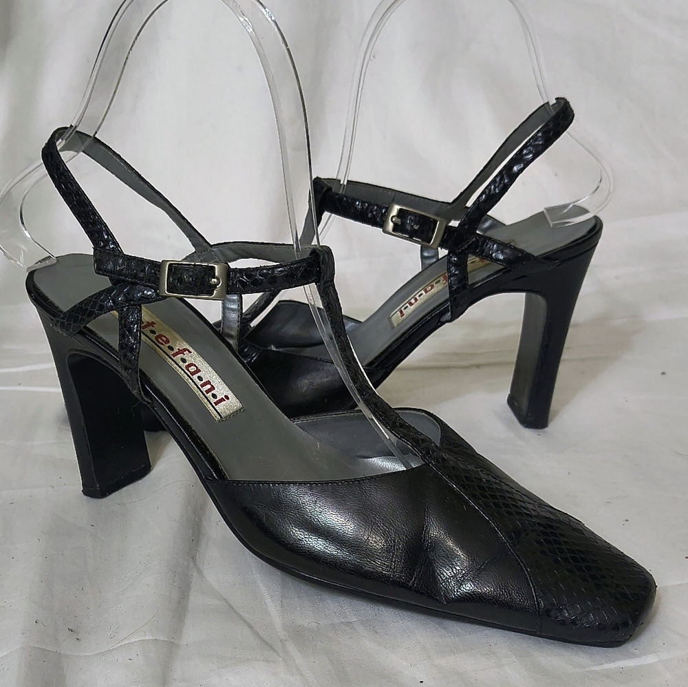 VINTAGE Stefani Strappy Black Heels